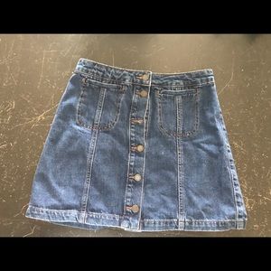 button down jean skirt